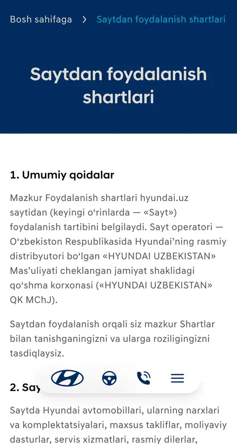 hyundai.uz — Huquqiy