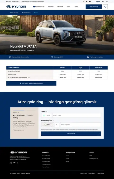 hyundai.uz — Narxlar