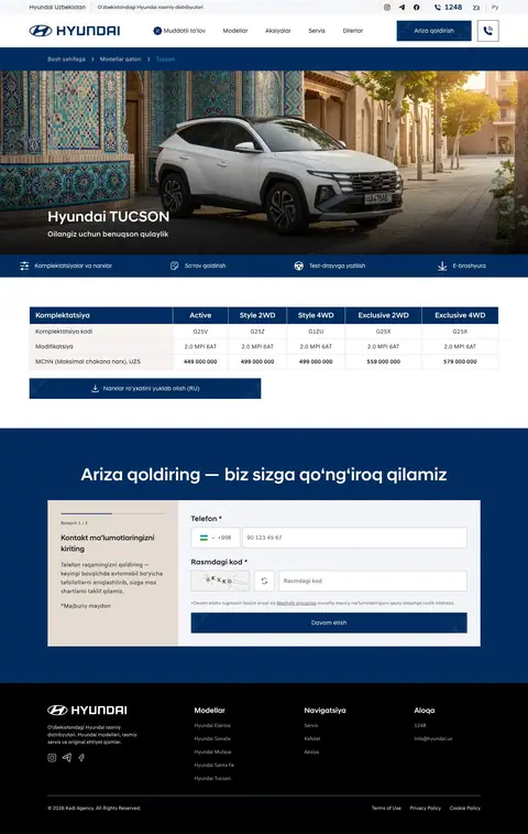 hyundai.uz — Narxlar