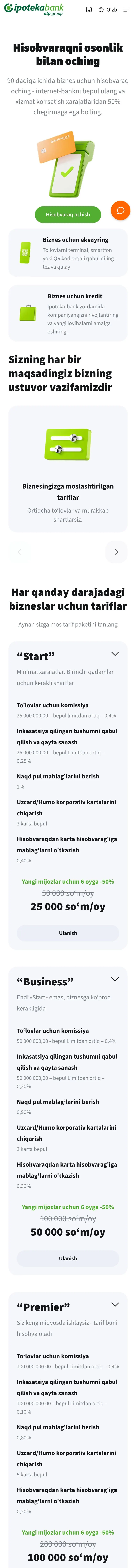 Ipoteka Bank — Landing page