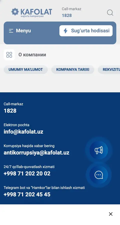 Kafolat — Biz haqimizda
