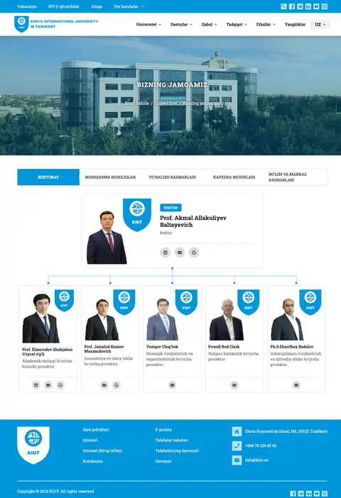 Kimyo International University in Tashkent — Biz haqimizda