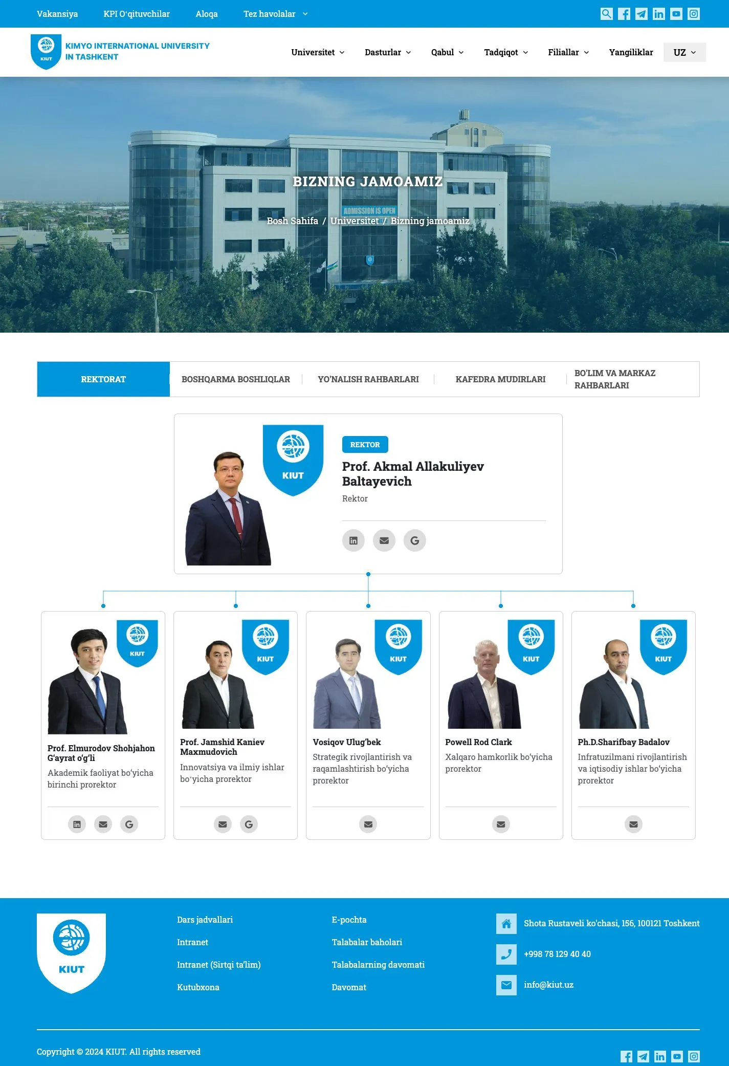Kimyo International University in Tashkent — Biz haqimizda