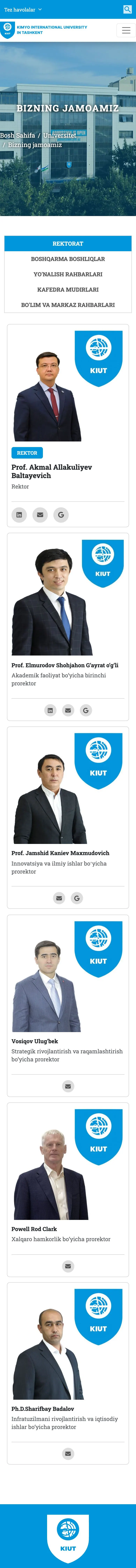 Kimyo International University in Tashkent — Biz haqimizda