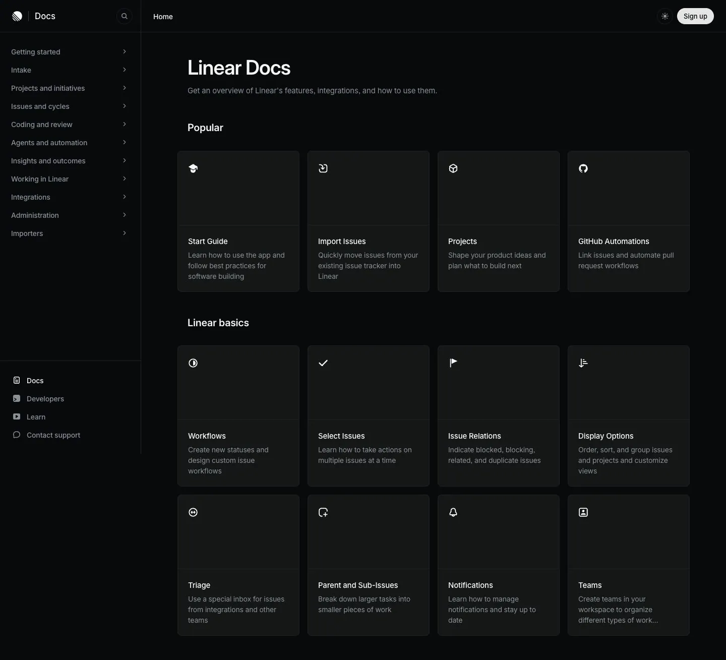 Linear — Yordam va FAQ