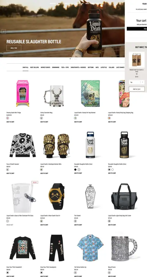 liquiddeath.com — Katalog
