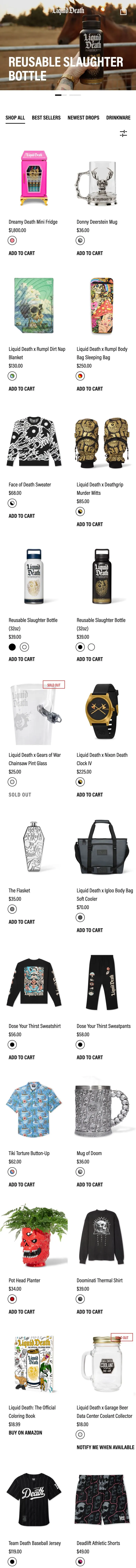 Liquid Death — Catalog