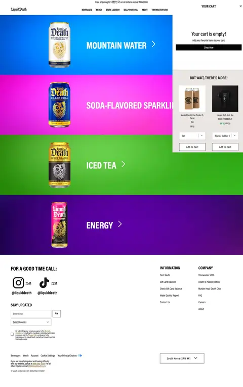 liquiddeath.com — Katalog