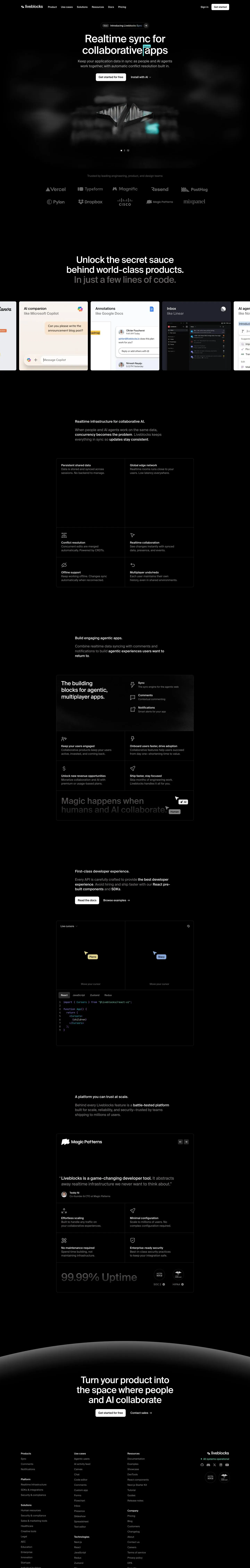 liveblocks.io — Bosh sahifa