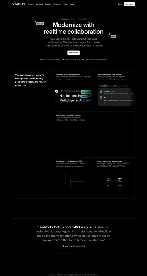 liveblocks.io — Mahsulot