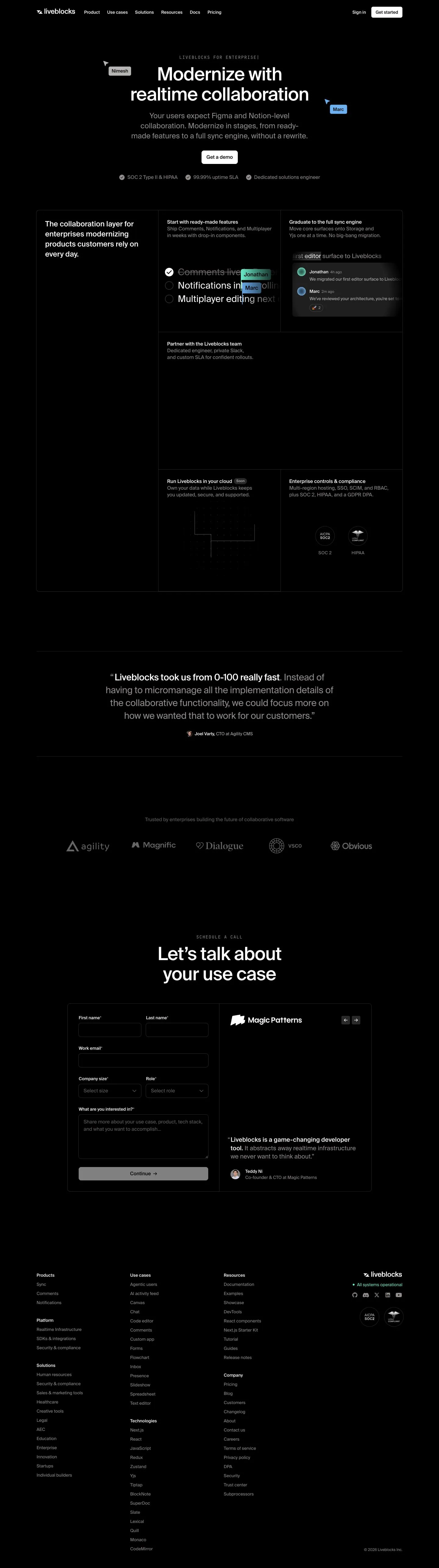liveblocks.io — Mahsulot