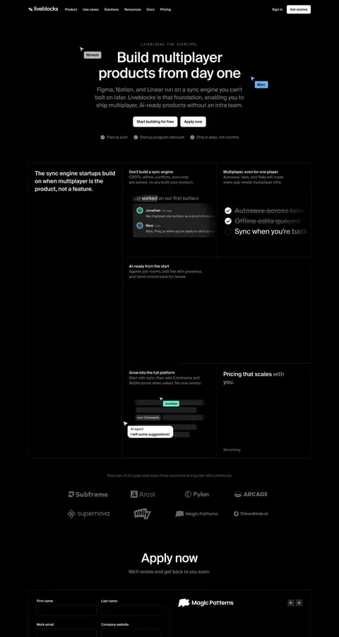 liveblocks.io — Mahsulot