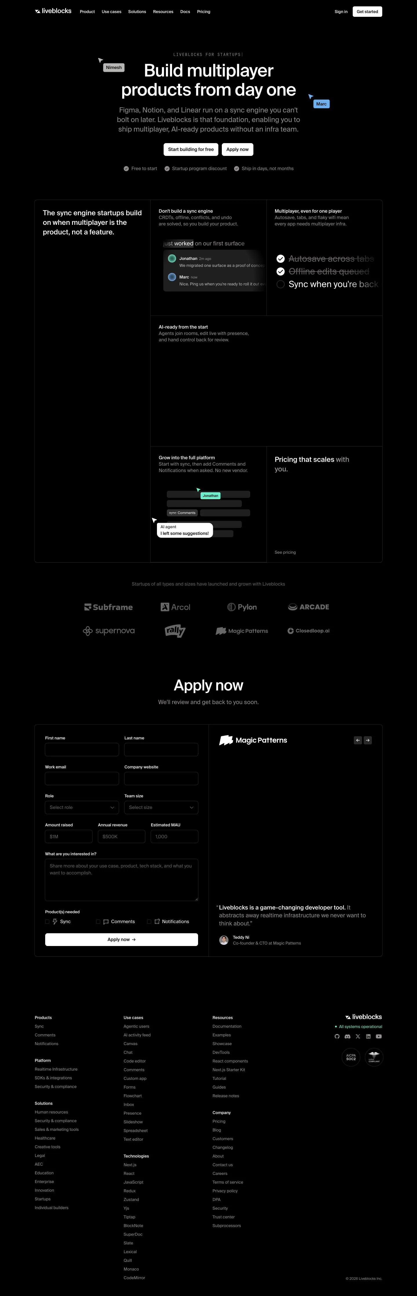 liveblocks.io — Mahsulot