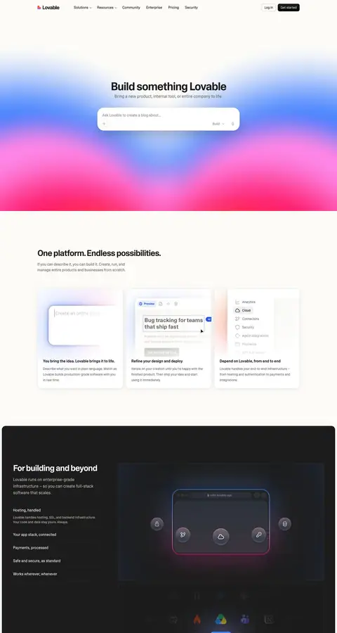 Lovable — Landing page