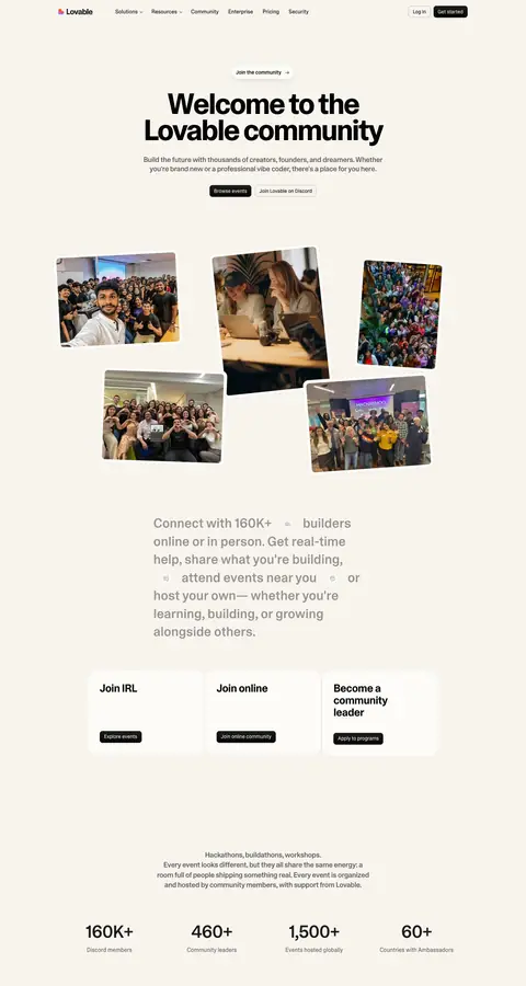 Landing page