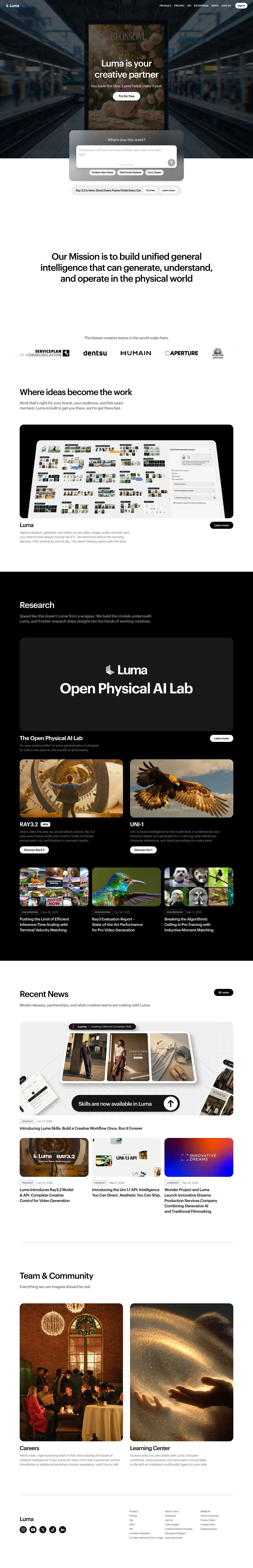 Luma — Landing page