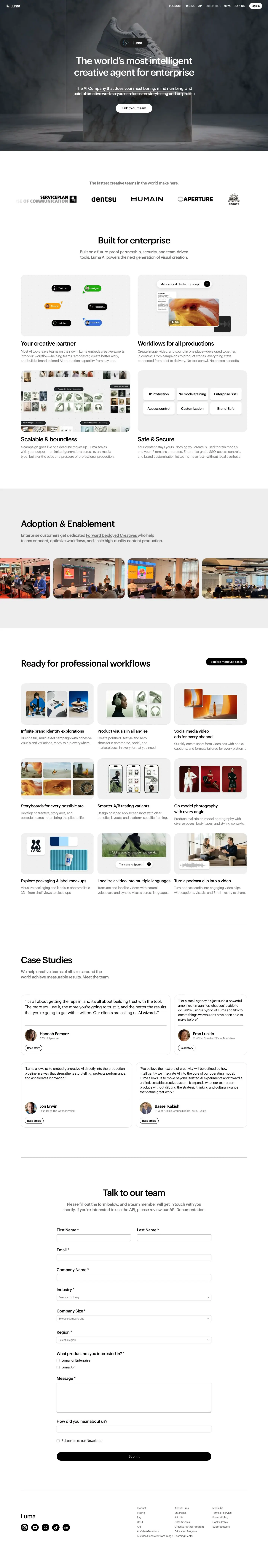 Luma — Landing page