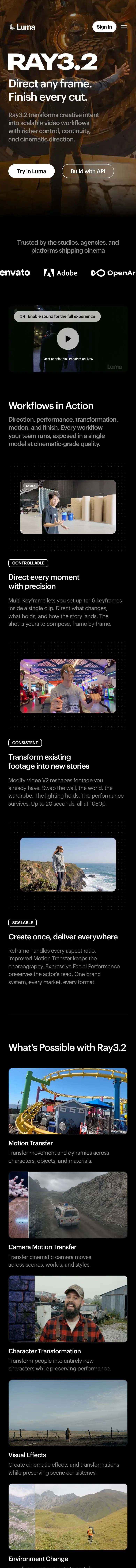 Luma — Landing page