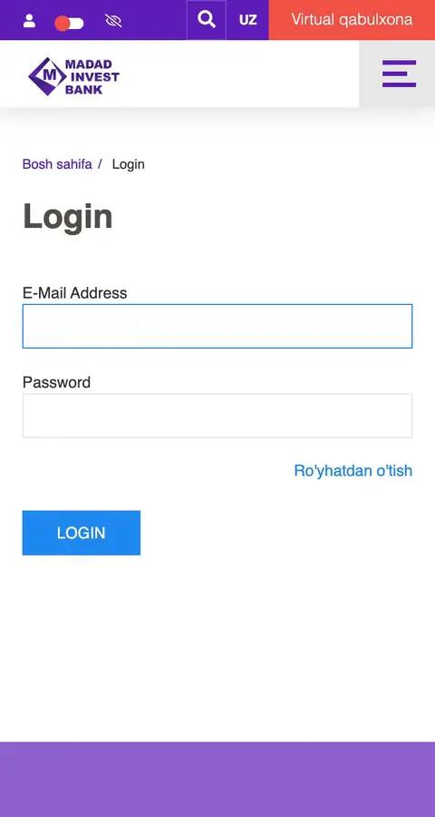Madad Invest Bank — Kirish