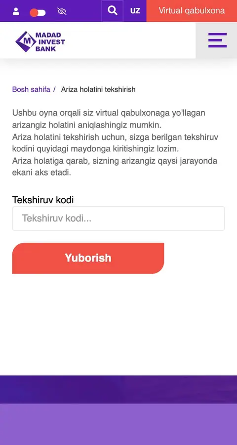 Madad Invest Bank — Qidiruv