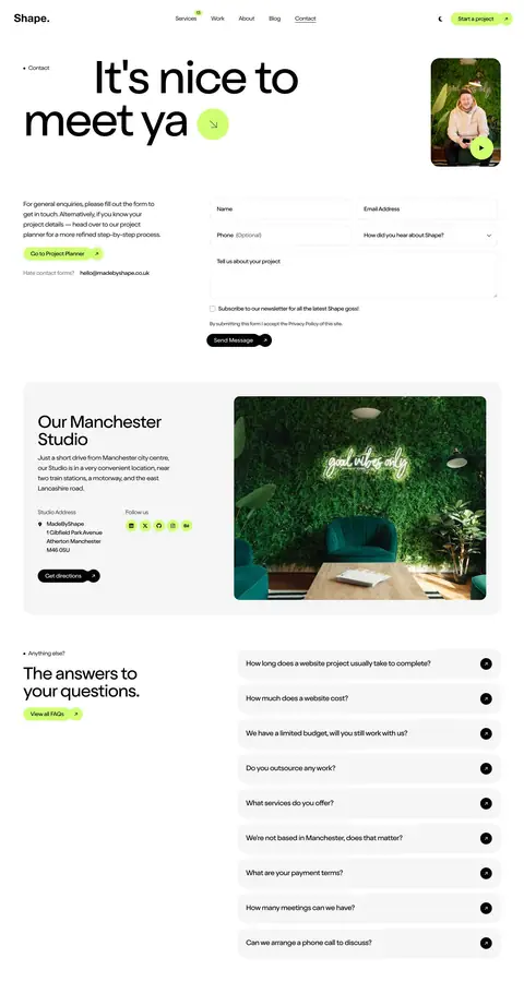 madebyshape.co.uk — Aloqa
