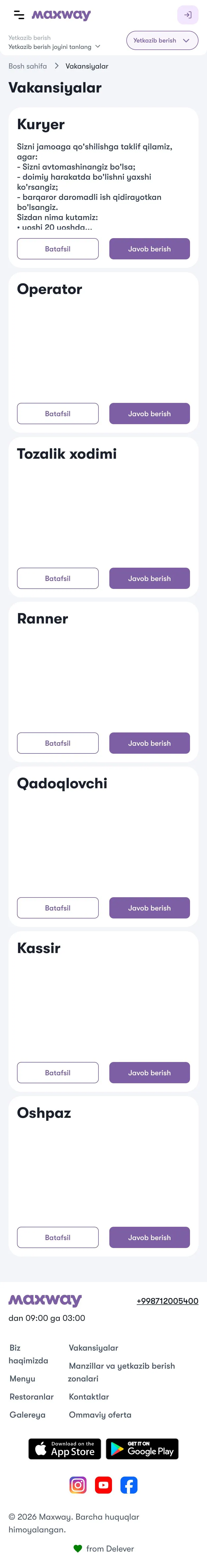 maxway.uz — Careers