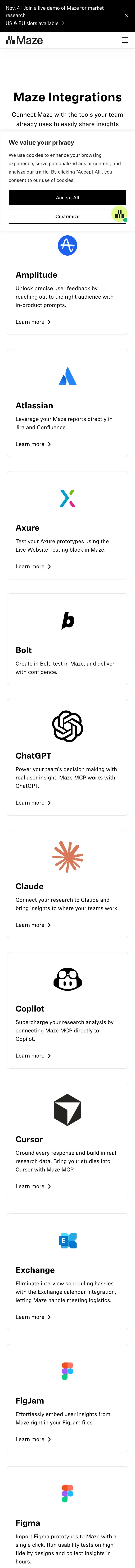 Maze — Mahsulot