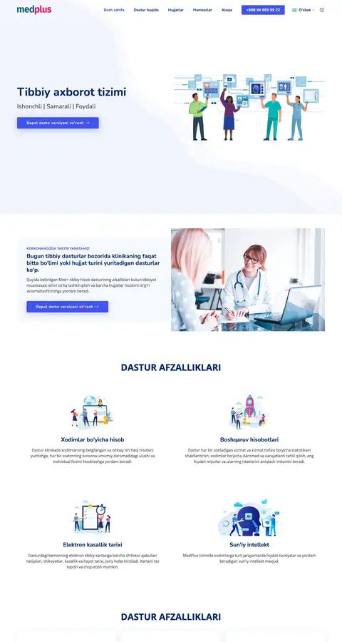 MedPlus — Landing sahifa