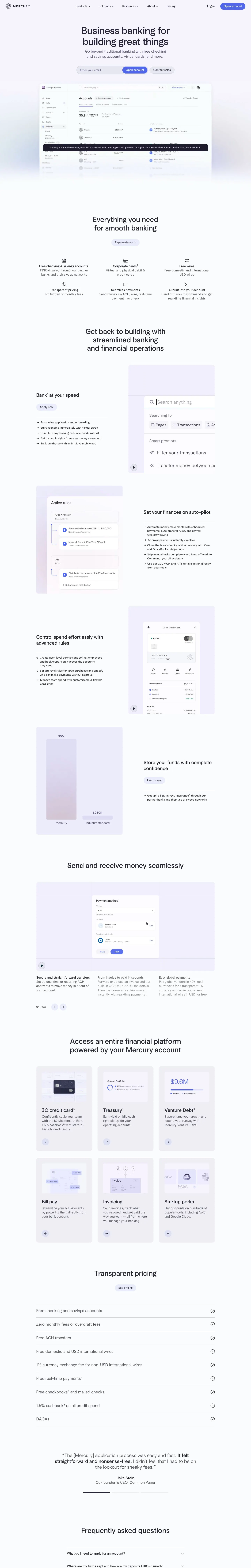 Mercury — Landing page