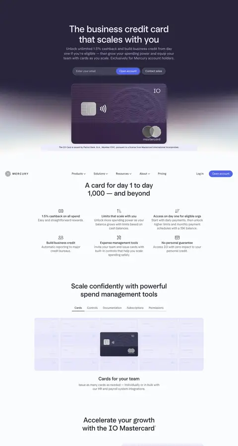Mercury — Landing sahifa