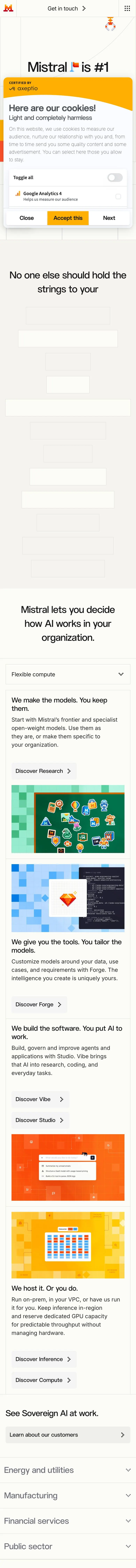 Mistral AI — Landing page