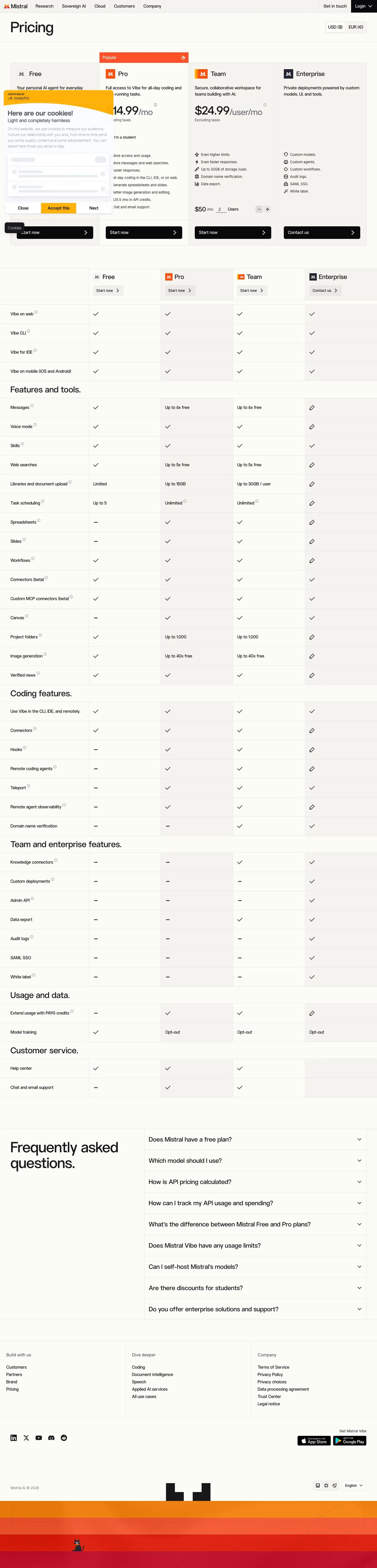 Mistral AI — Pricing