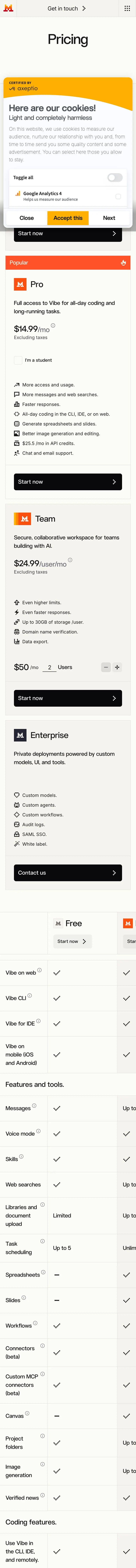 Mistral AI — Pricing