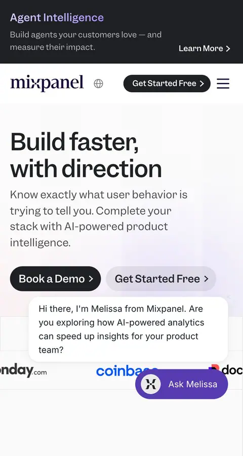 Mixpanel — Bosh sahifa