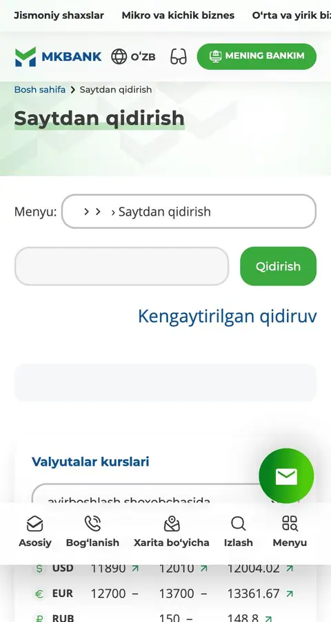Mikrokreditbank — Qidiruv
