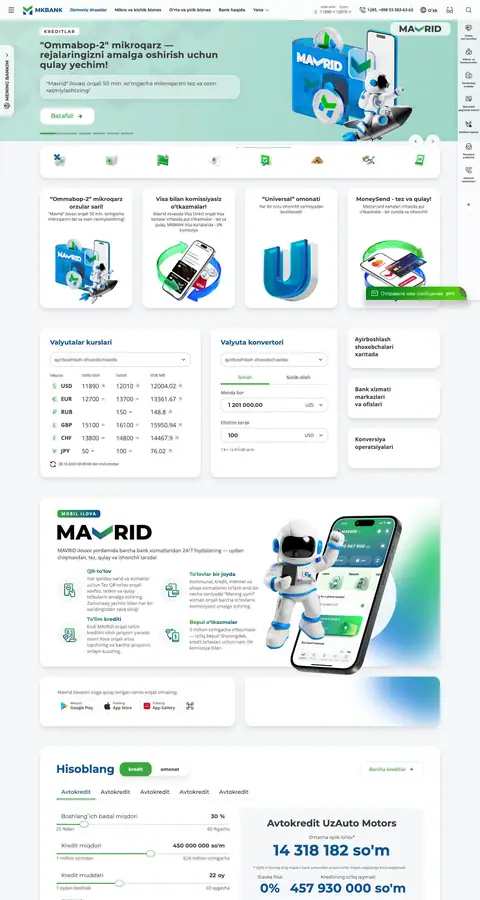 Mikrokreditbank — Bosh sahifa