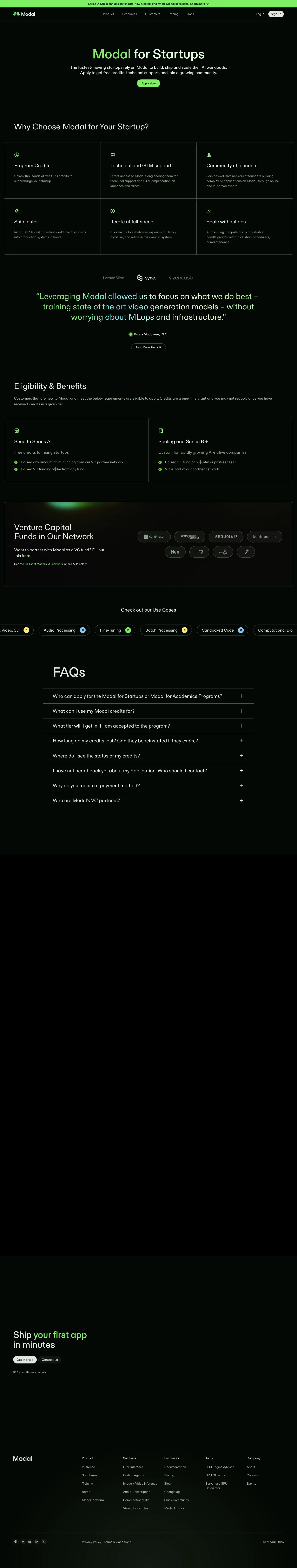 Modal — Landing sahifa