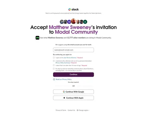 Modal — Sign up