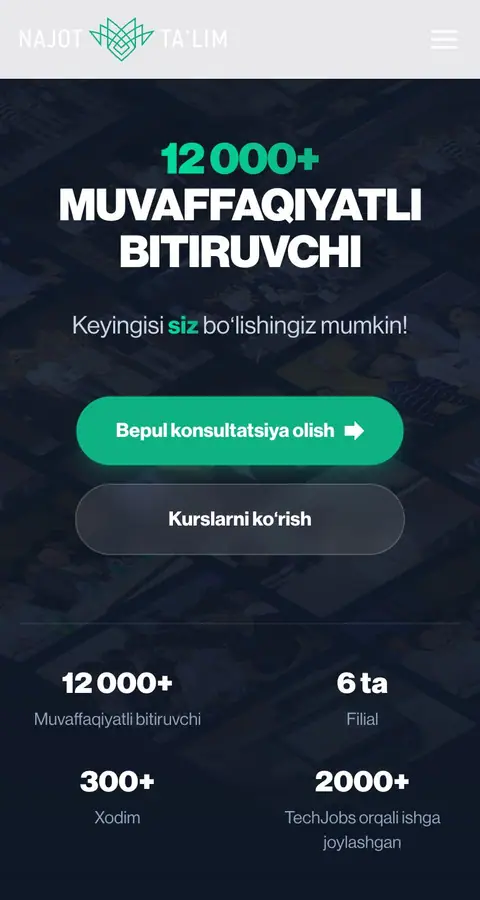 Najot Ta'lim — Landing sahifa