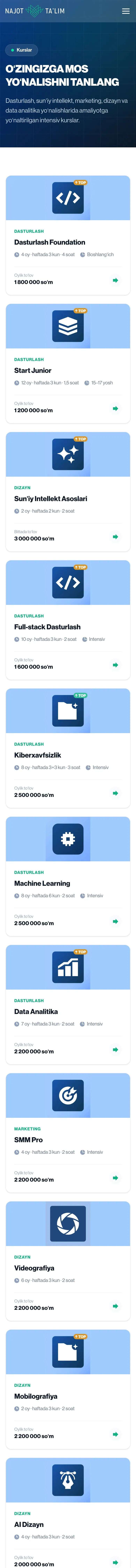 Najot Ta'lim — Catalog