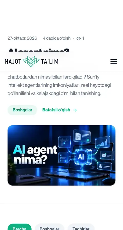 Najot Ta'lim — Lenta