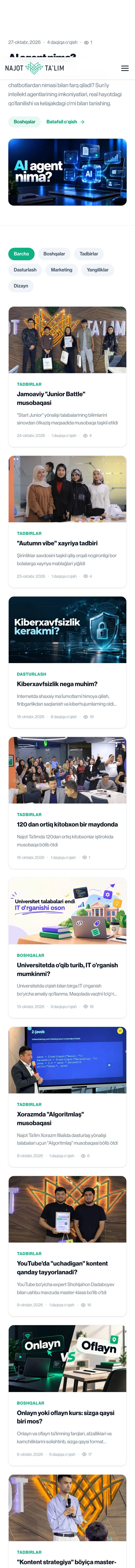 Najot Ta'lim — Lenta