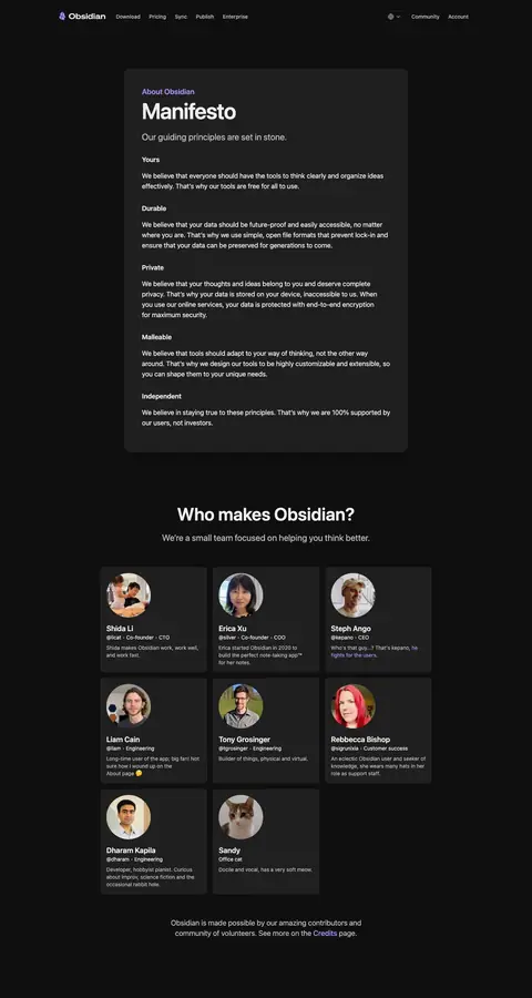 Obsidian — Biz haqimizda