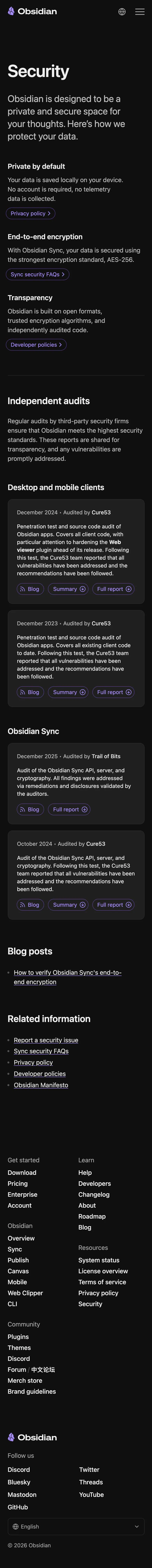 Obsidian — Other