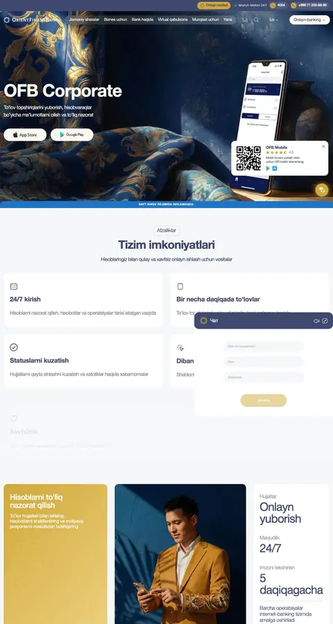 Orient Finans Bank — Landing page