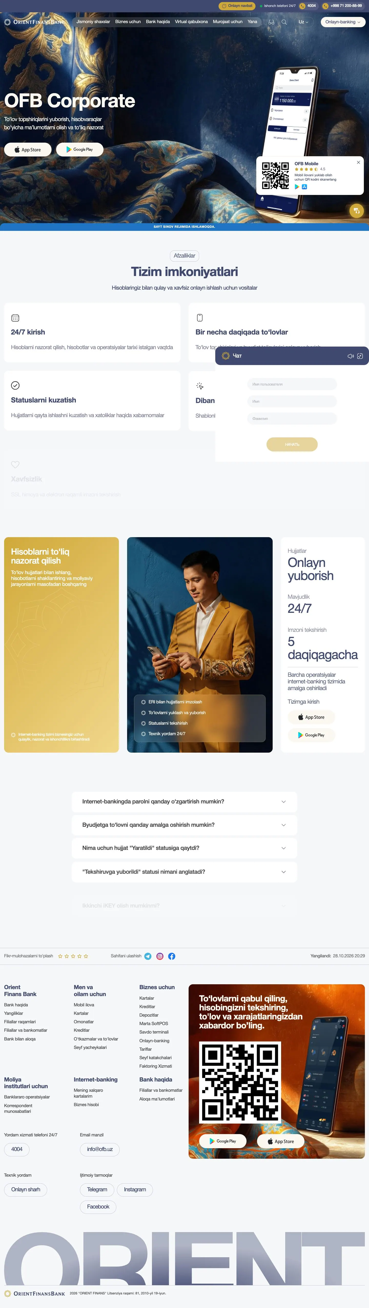 Orient Finans Bank — Landing page