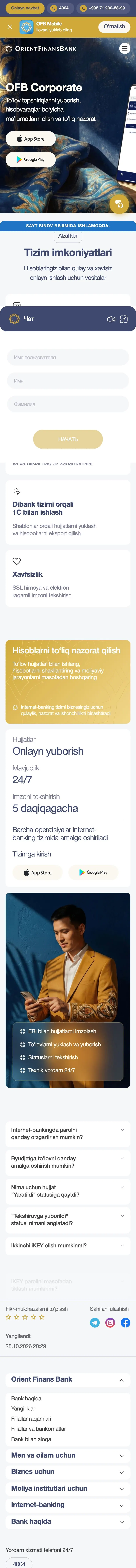 Orient Finans Bank — Landing page