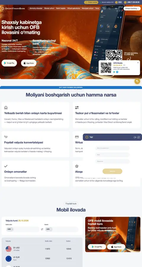 Orient Finans Bank — Landing page