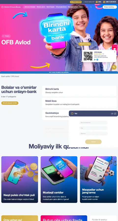 Orient Finans Bank — Landing page