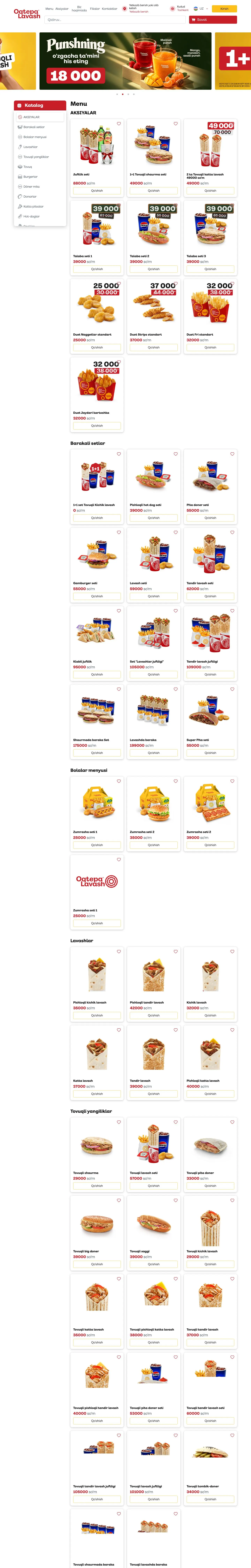 Oqtepa Lavash — Katalog